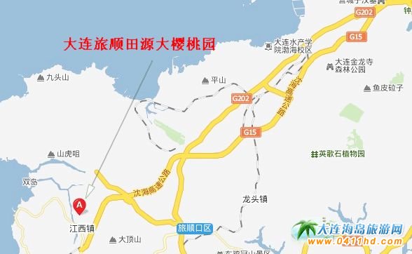 大連旅順田源大櫻桃園地圖